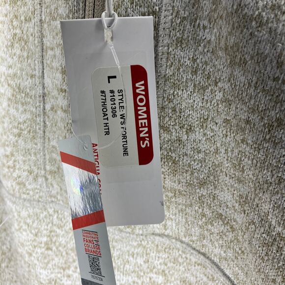 NWT ANTIGUA Oatmeal West Virginia Mountaineers Fortune Half-Zip Sweater Large - Picture 5 of 5